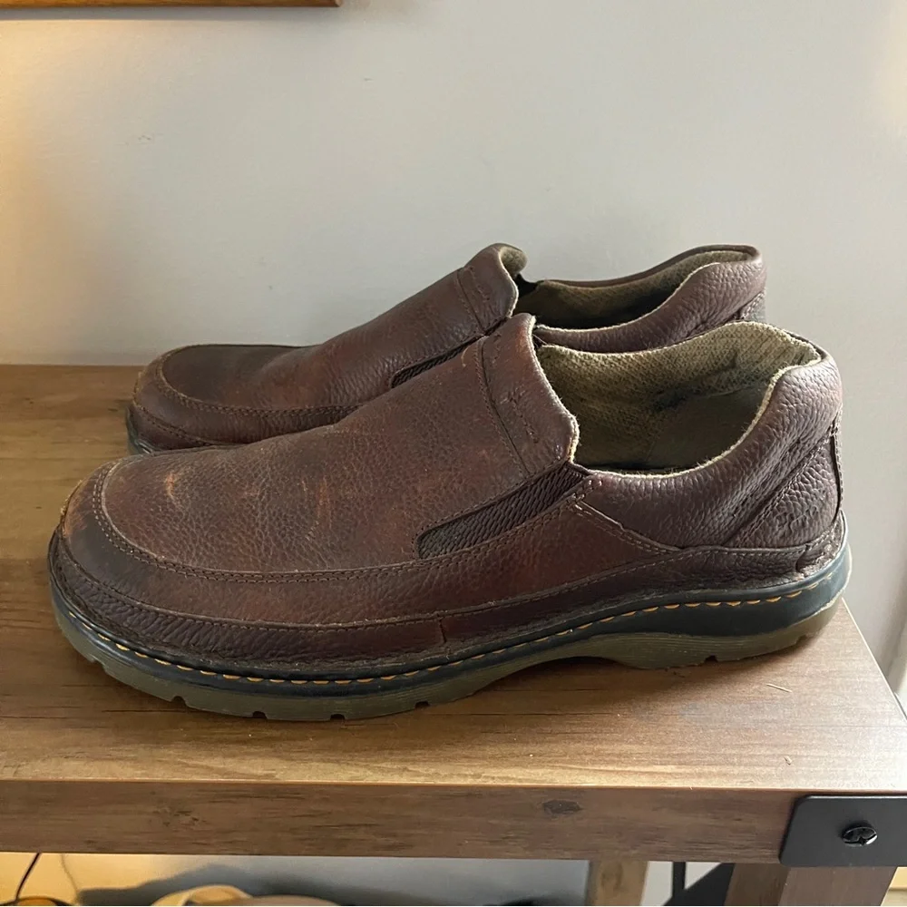 Dr Martens Pebbled Brown Leather Loafers 11198 Men's Size 12 M
